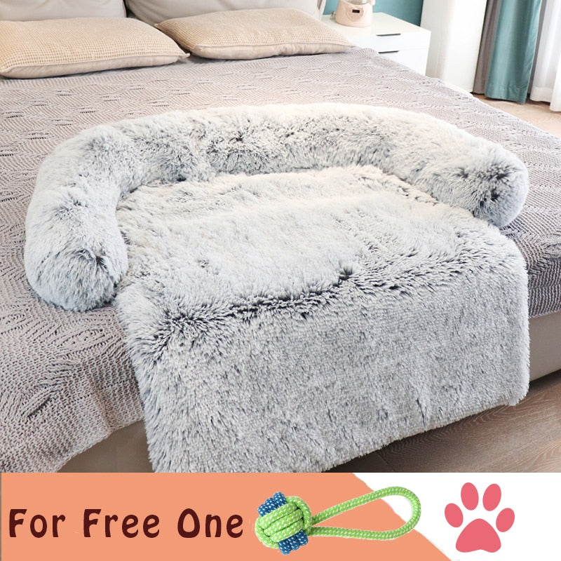 Plush Dog Sofa Cover Dog Beds Luxury Pet Items Beds for Little Medium Large Dogs Winter Warm Cat Beds Washable Large Dog Mats