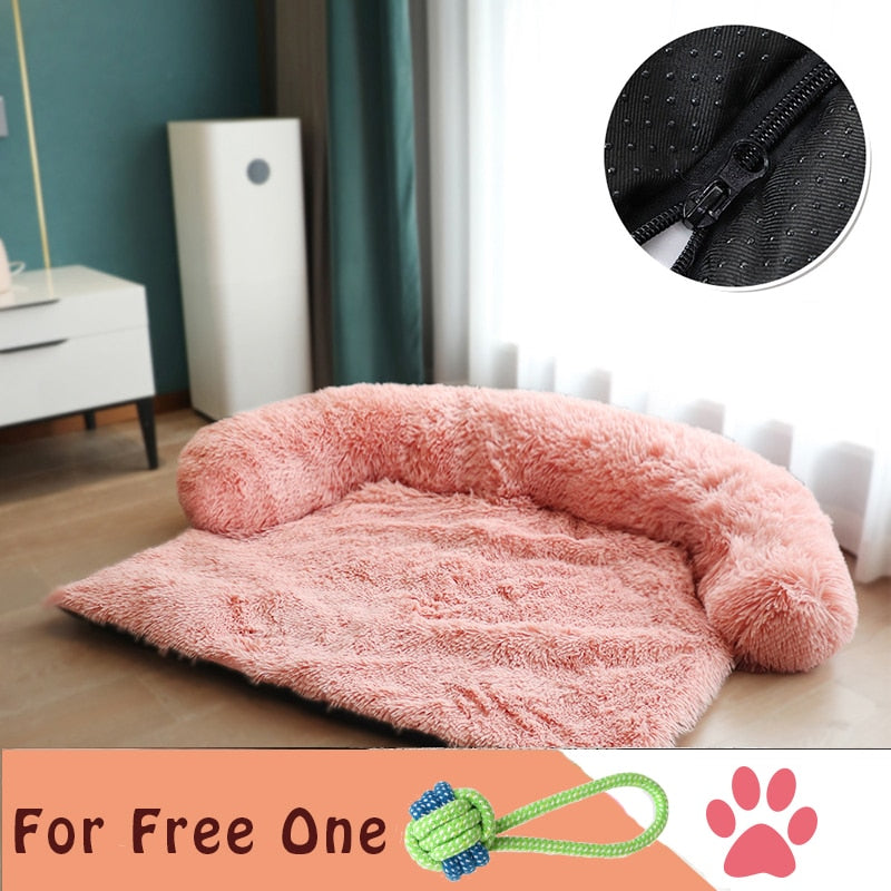 Plush Dog Sofa Cover Dog Beds Luxury Pet Items Beds for Little Medium Large Dogs Winter Warm Cat Beds Washable Large Dog Mats