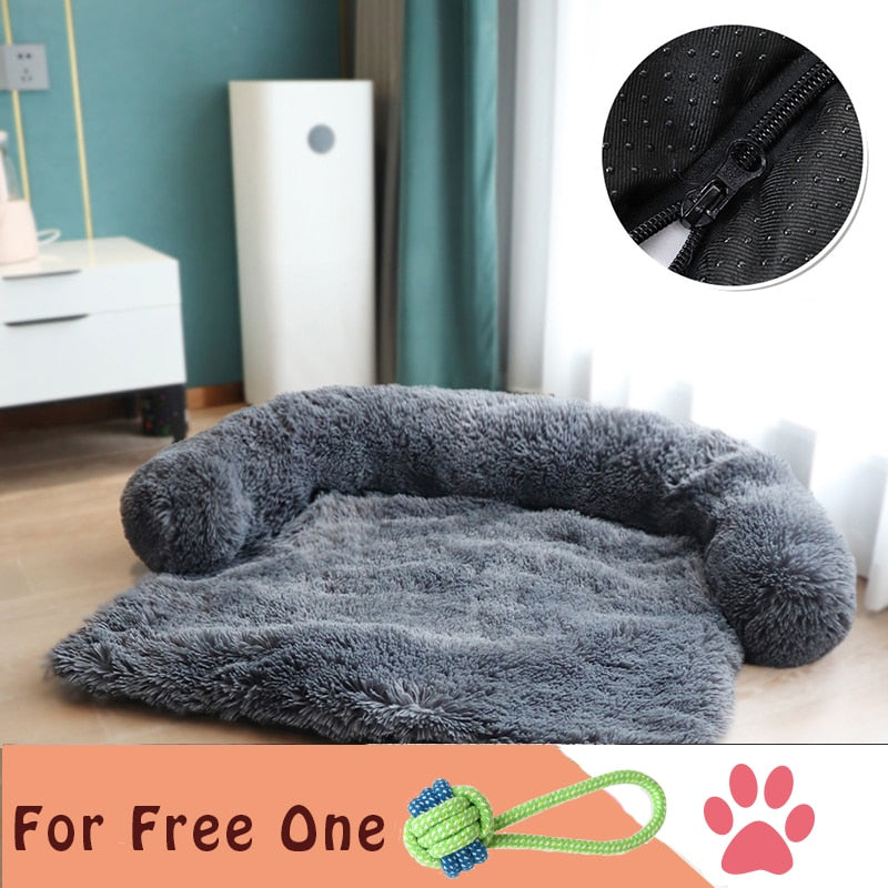 Plush Dog Sofa Cover Dog Beds Luxury Pet Items Beds for Little Medium Large Dogs Winter Warm Cat Beds Washable Large Dog Mats