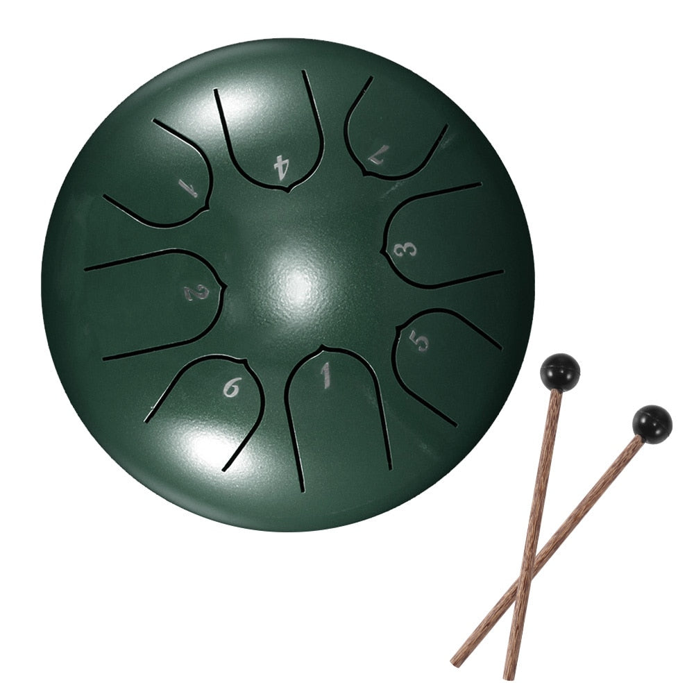 Tongue Drum 6 Inch Steel Tongue Drum Set 8 Tune Hand Pan Drum Pad Tank Sticks Carrying Bag Percussion Instruments Accessories