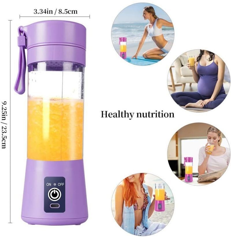 Portable Blender Mini Mixer Electric Juicer Machine Fresh Fruit Juice Blender Smoothie Maker Blender Cup Bottle A Travel Kitchen